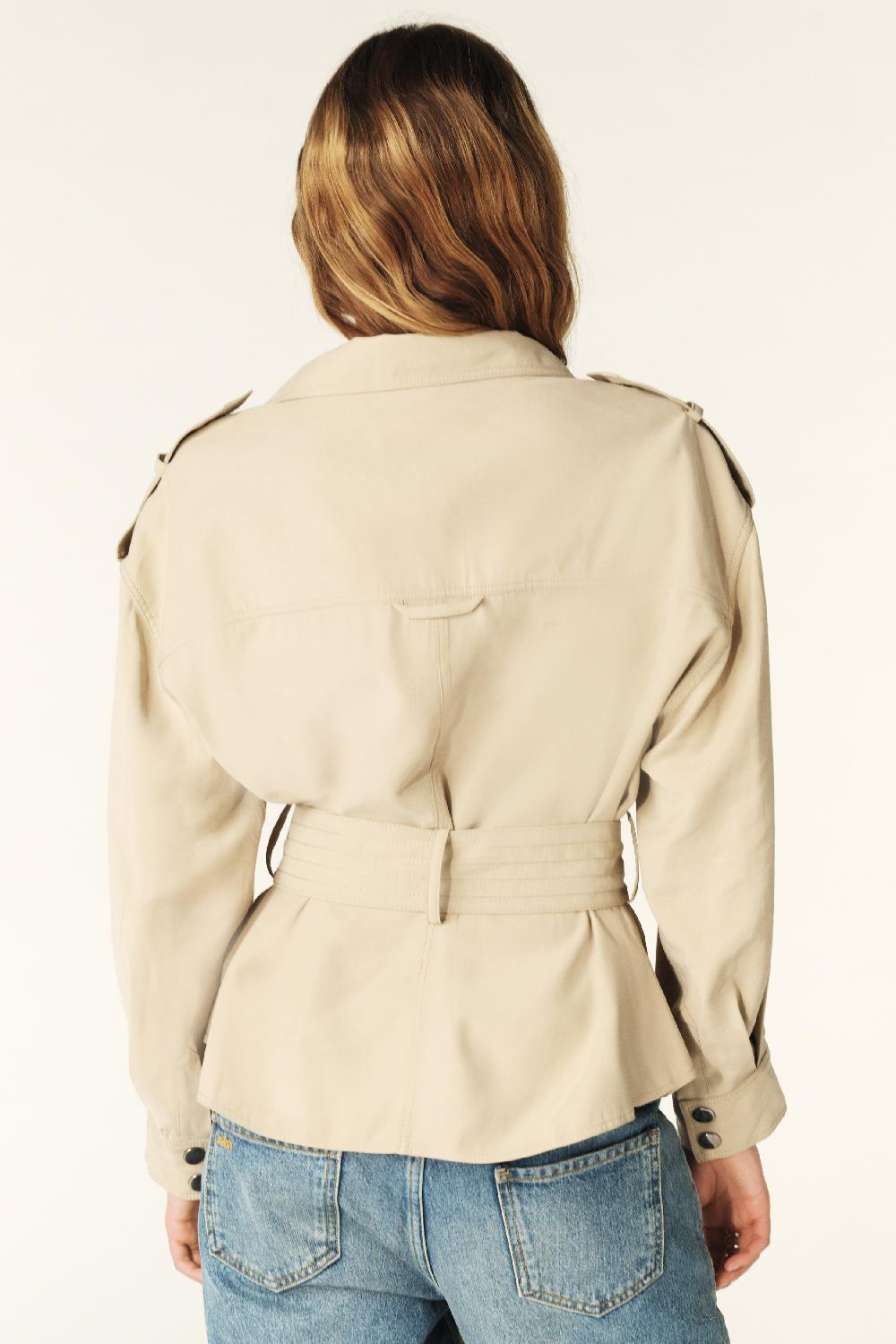 Ba&sh Veste Saharienne Fluide Lison Beige