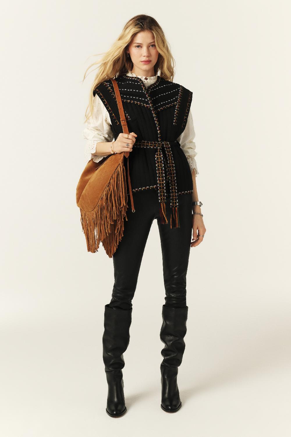 Ba&sh Veste Sans Manches Clevie Noir