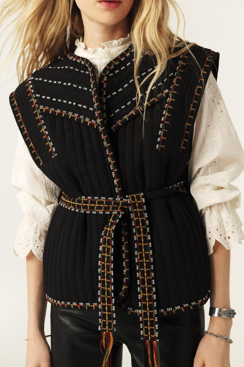 Ba&sh Veste Sans Manches Clevie Noir