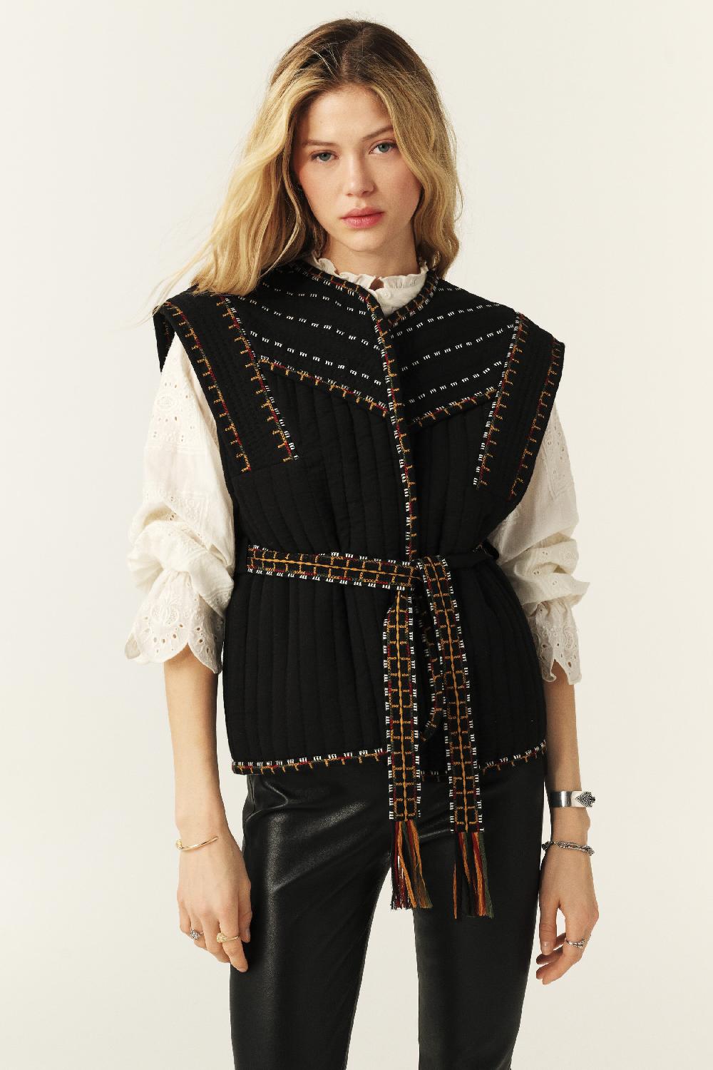 Ba&sh Veste Sans Manches Clevie Noir