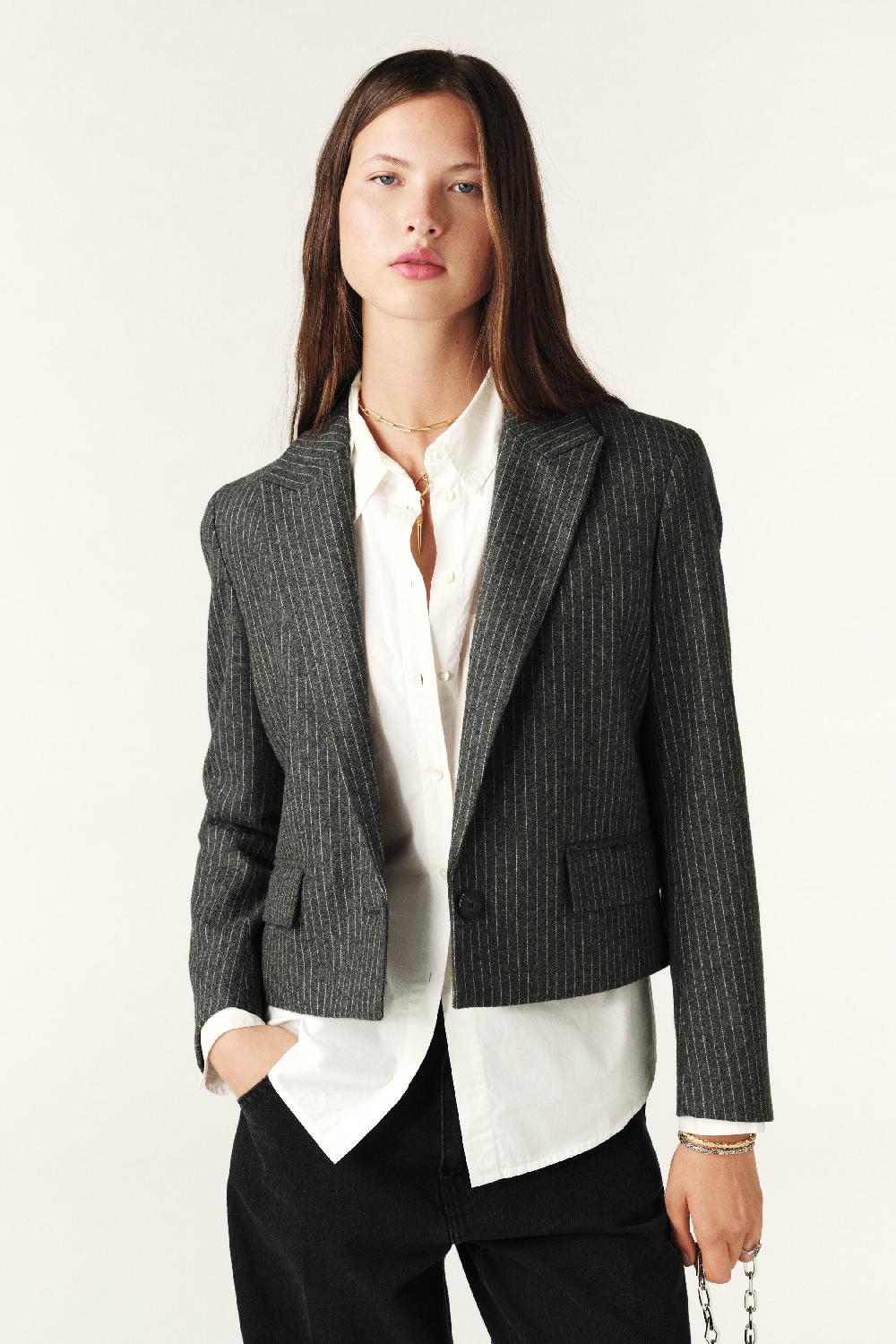 ba&sh Veste StructuréE Accept Gris