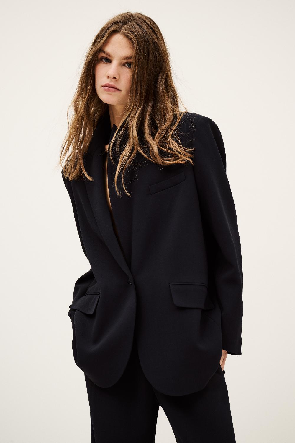 Ba&sh Veste Tailleur Oversize Cetty Bleu Nuit