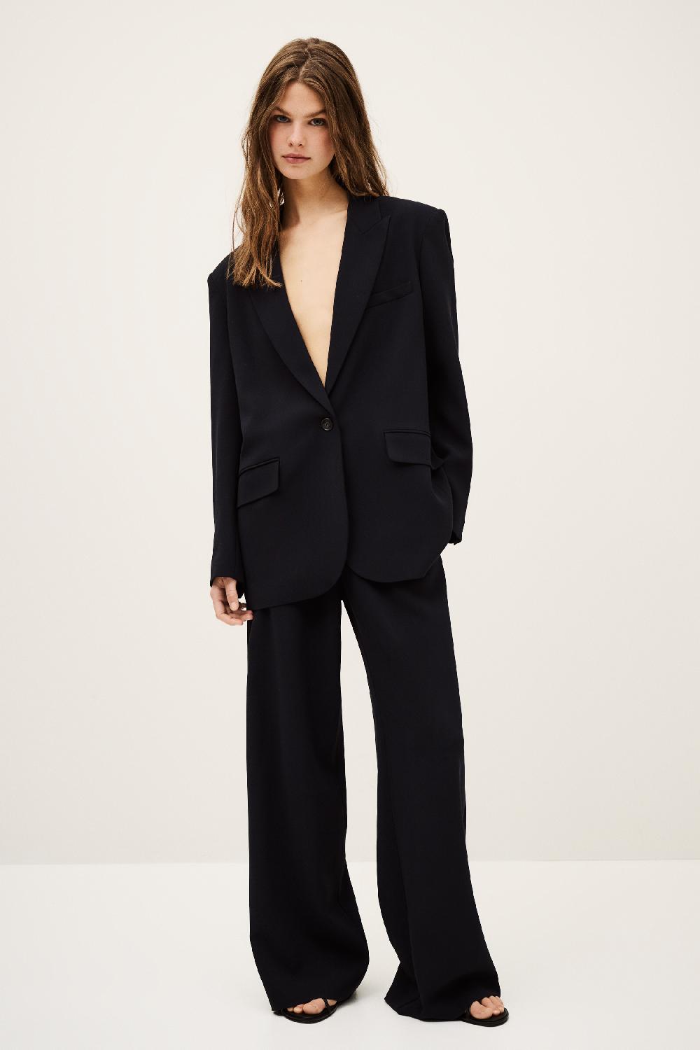 Ba&sh Veste Tailleur Oversize Cetty Bleu Nuit