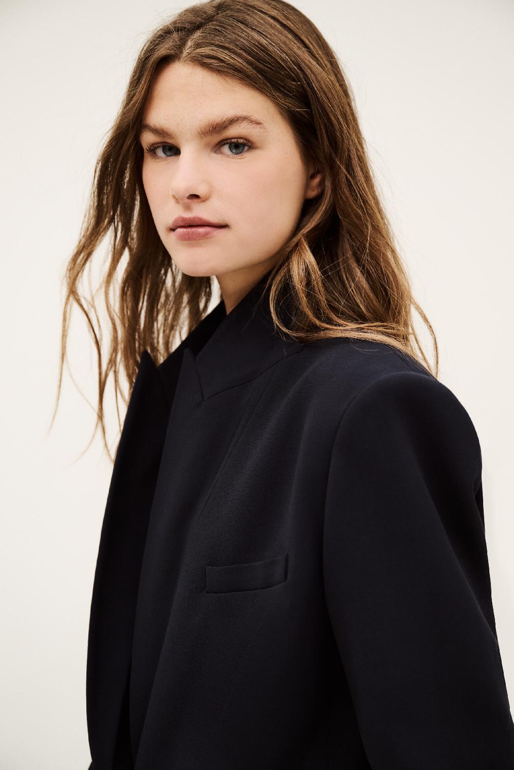 Ba&sh Veste Tailleur Oversize Cetty Bleu Nuit