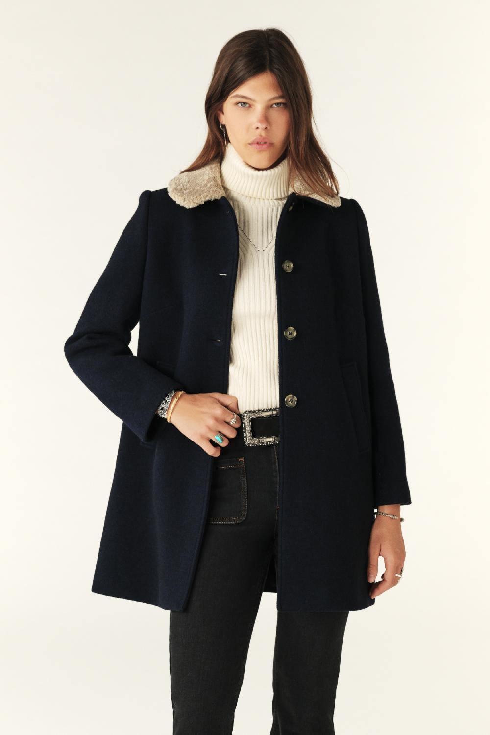 Ba&sh Manteau Longueur Trois-Quarts Tolling Bleu Nuit
