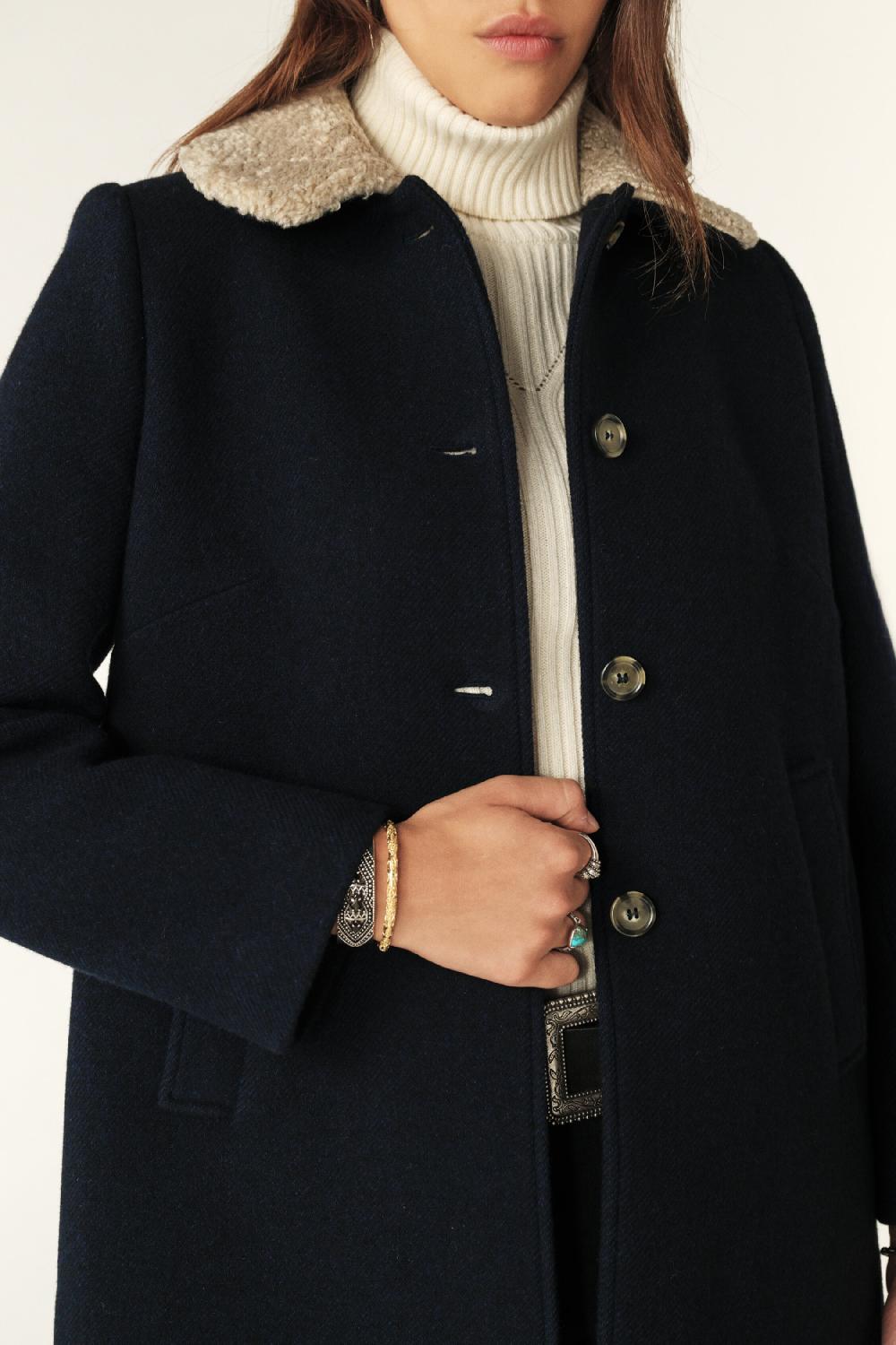 Ba&sh Manteau Longueur Trois-Quarts Tolling Bleu Nuit