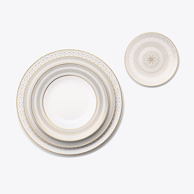 Baccarat Assiettes Creuses Arcadia Or Et Platine X2