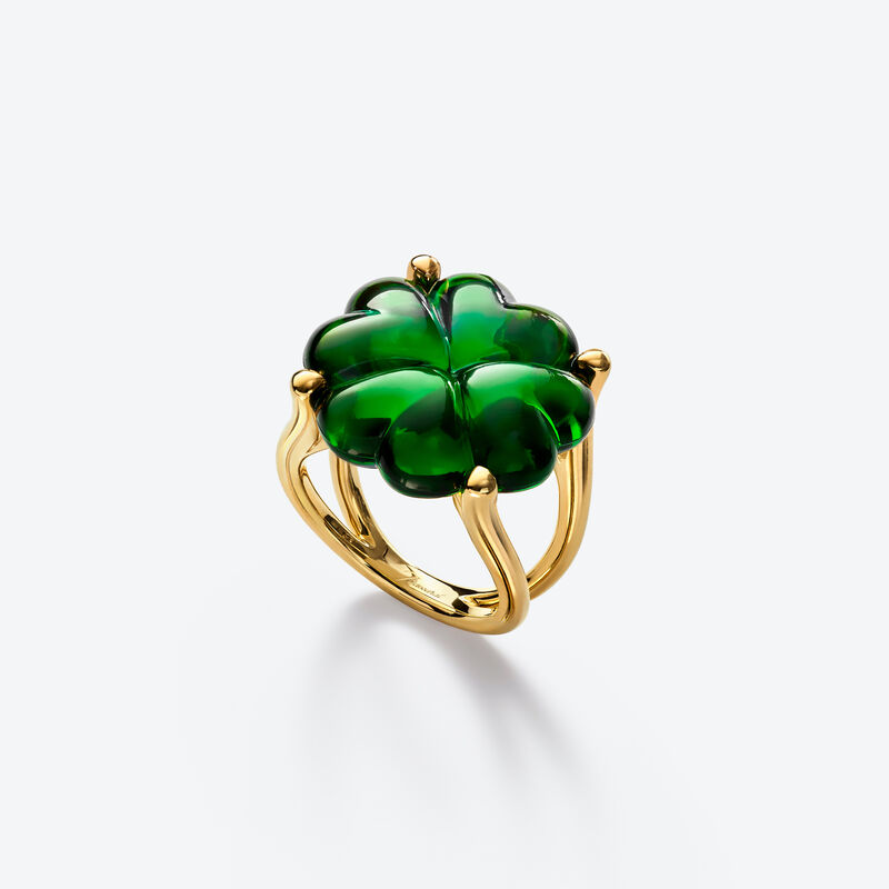 baccarat Bague Trèfle Vermeil