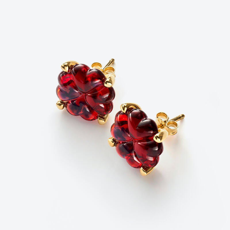 baccarat Boucles d'Oreilles Trèfle Vermeil