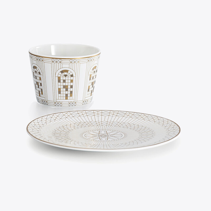 baccarat Timbale & Assiette Arcadia Or Et Platine