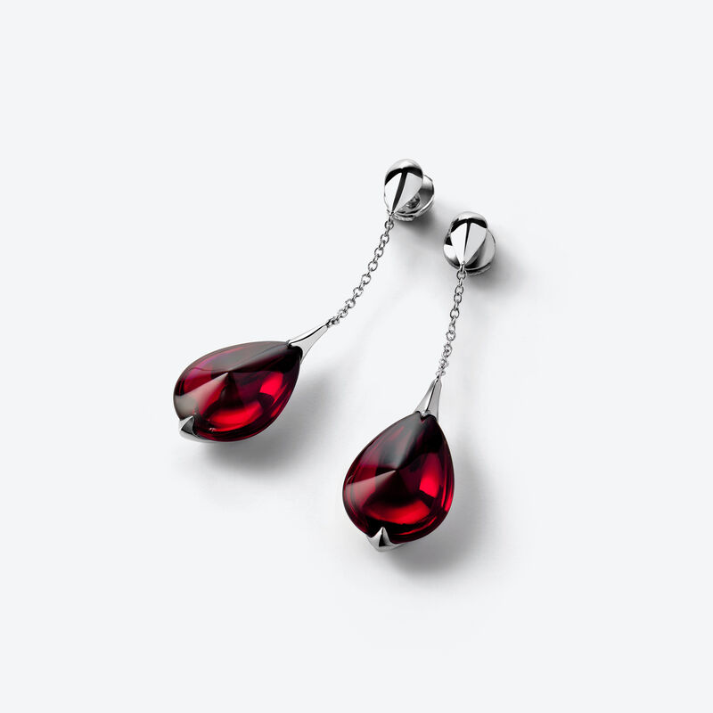 baccarat Boucles d'Oreilles Fleurs de Psydélic Argent