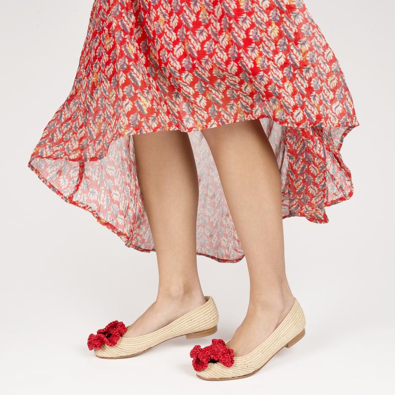 bagllerina Ballerines Raphia Coquelicot - Bagllerina bagllerina Ballerines Raphia Coquelicot - Bagllerina