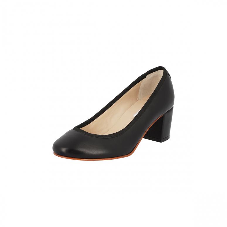 Bagllerina Ballerines à Talon Colombe En Cuir Lisse