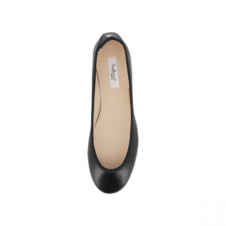 Bagllerina Ballerines à Talon Colombe En Cuir Lisse