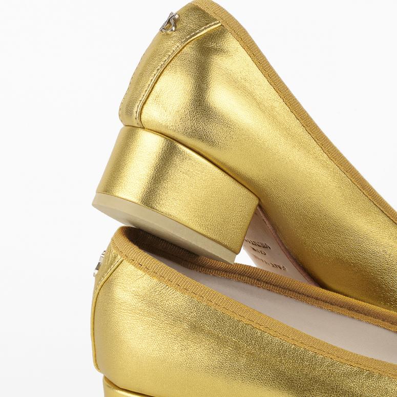 Bagllerina Ballerines à Talons Brigitte - Cisa Lame Oro