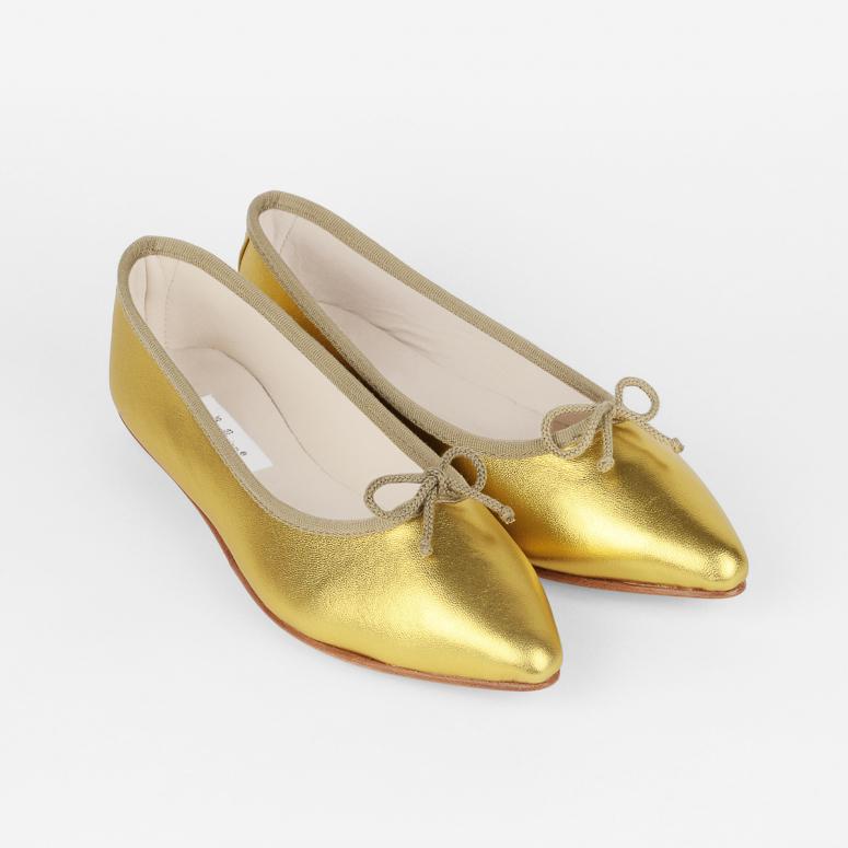 Bagllerina Ballerines Pliables à Bout Pointu Paris - Cisa Lame Oro