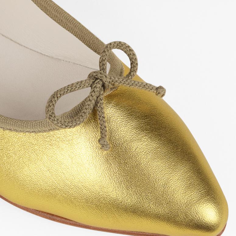 Bagllerina Ballerines Pliables à Bout Pointu Paris - Cisa Lame Oro