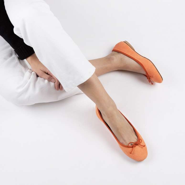 Bagllerina Ballerines Pliables Gorgeous Peau Velours Fluo - Bagllerina