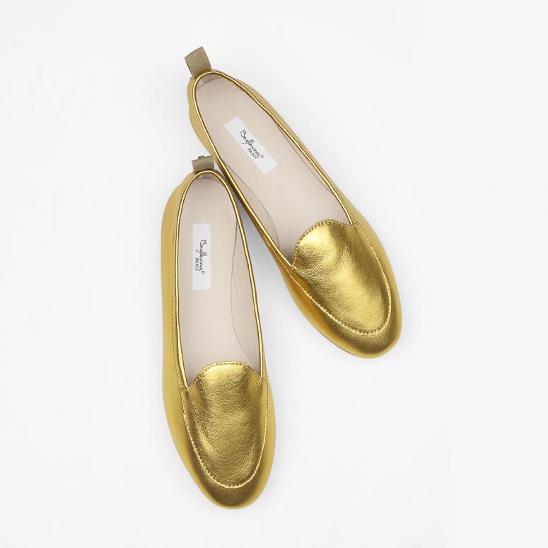 Bagllerina Mocassins Pliables Moka Voyage - Cisa Lame Oro