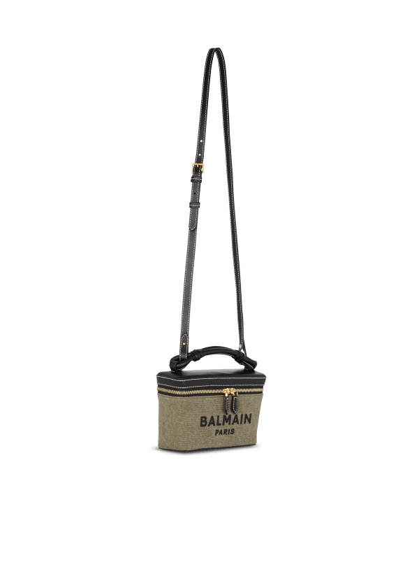Balmain Paris B-Army Vanity Case En Toile Et Cuir Kaki - Femme