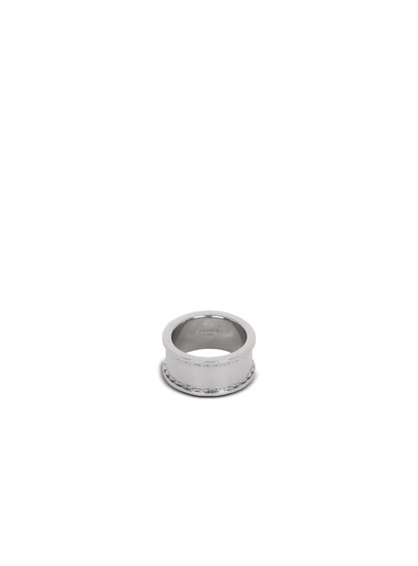 Balmain Paris Bague Signature Tubular En Laiton Argent - Homme