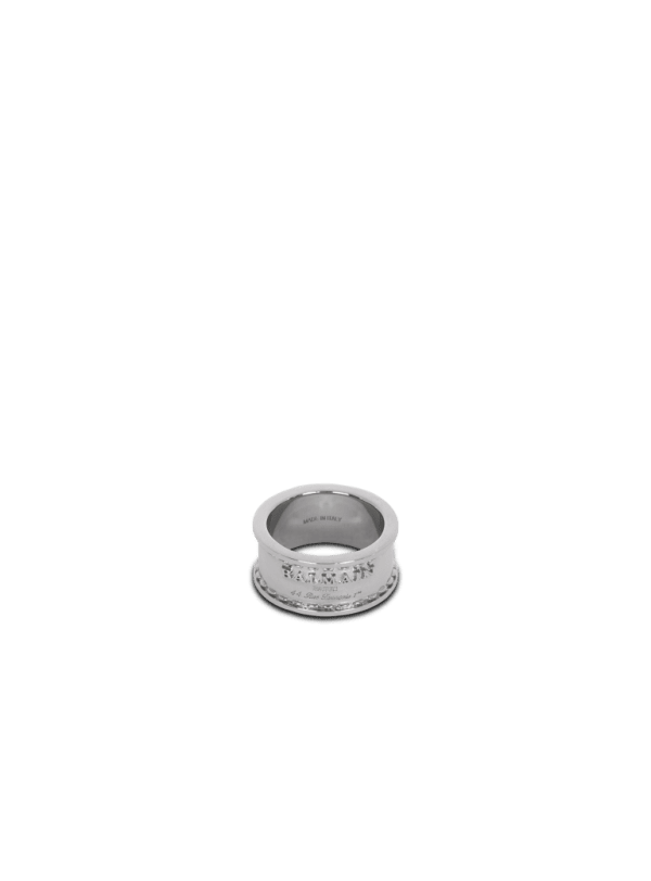 balmain paris Bague Signature Tubular en laiton argent - Homme