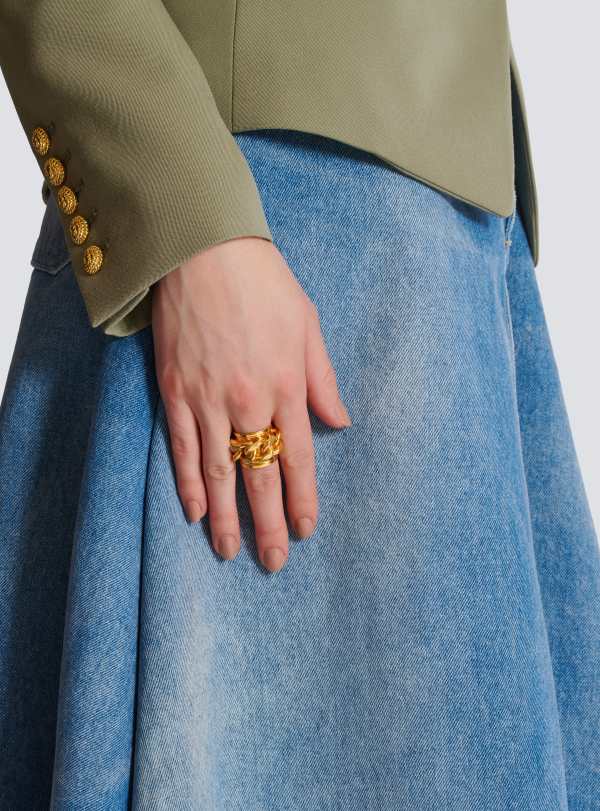 Balmain Paris Bague Chaîne En Laiton Or - Femme