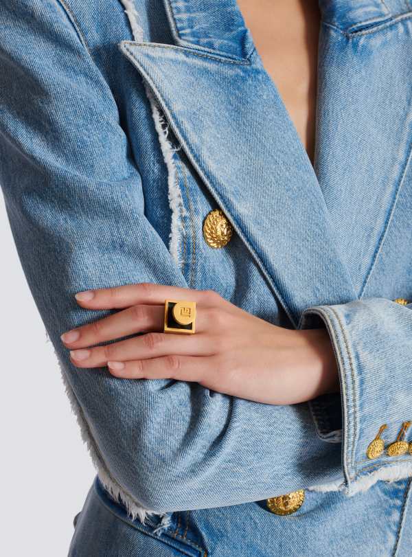 Balmain Paris Bague Parfum En Laiton Or - Femme