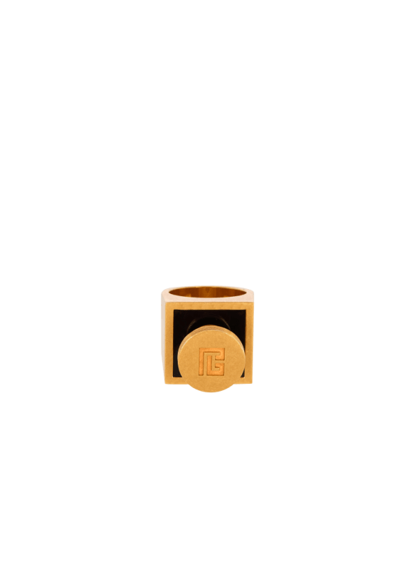 balmain paris Bague Parfum en laiton or - Femme