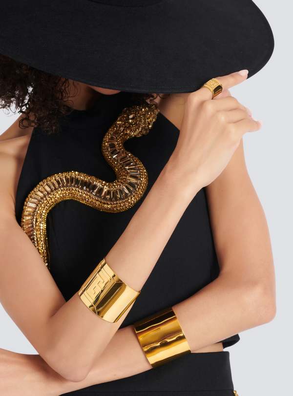 Balmain Paris Bague Tubular Or - Femme