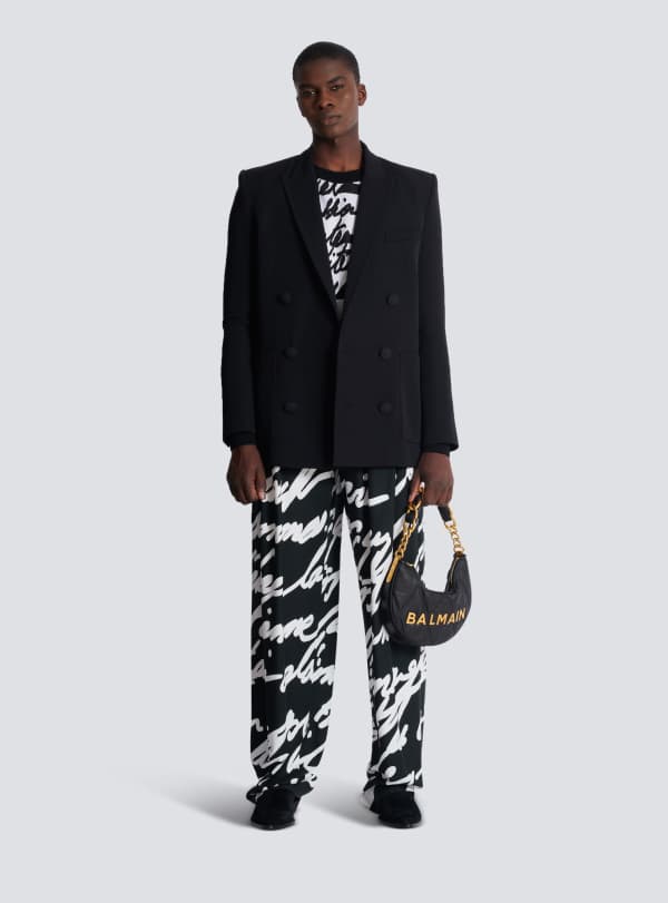 Balmain Paris Blazer En Grain De Poudre Noir - Homme