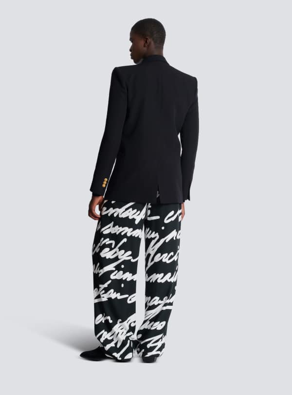 Balmain Paris Blazer En Grain De Poudre Noir - Homme