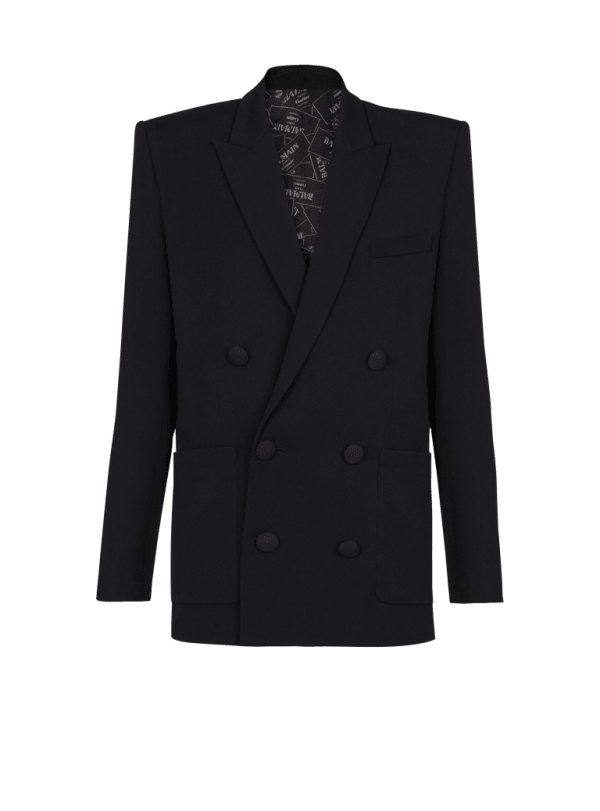 balmain paris Blazer en grain de poudre noir - Homme