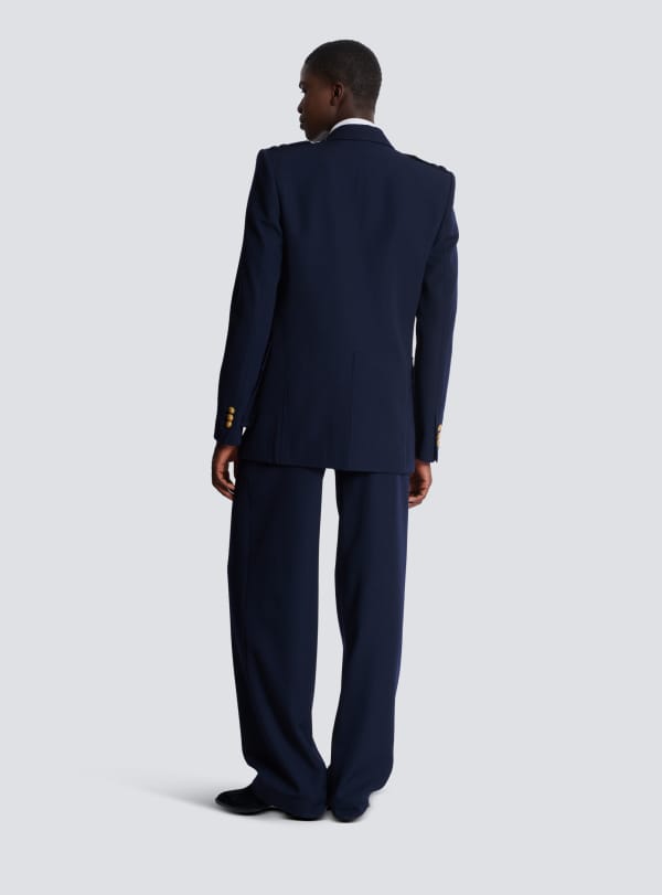 Balmain Paris Blazer Saharienne Bleu Marine - Homme