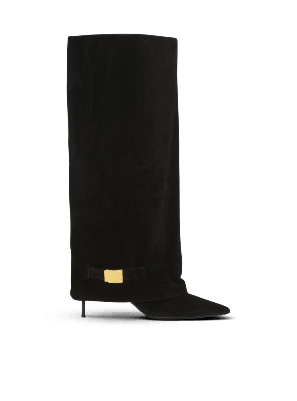 balmain paris Bottes Uma en suède noir - Femme