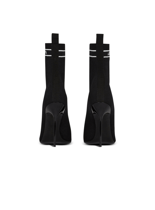 Balmain Paris Bottines Skye En Maille Noir - Femme