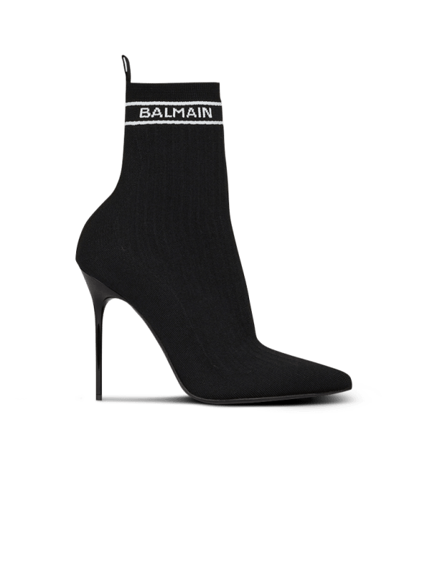balmain paris Bottines Skye en maille noir - Femme