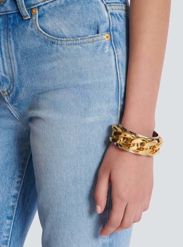 Balmain Paris Bracelet Chaîne En Laiton Or - Femme