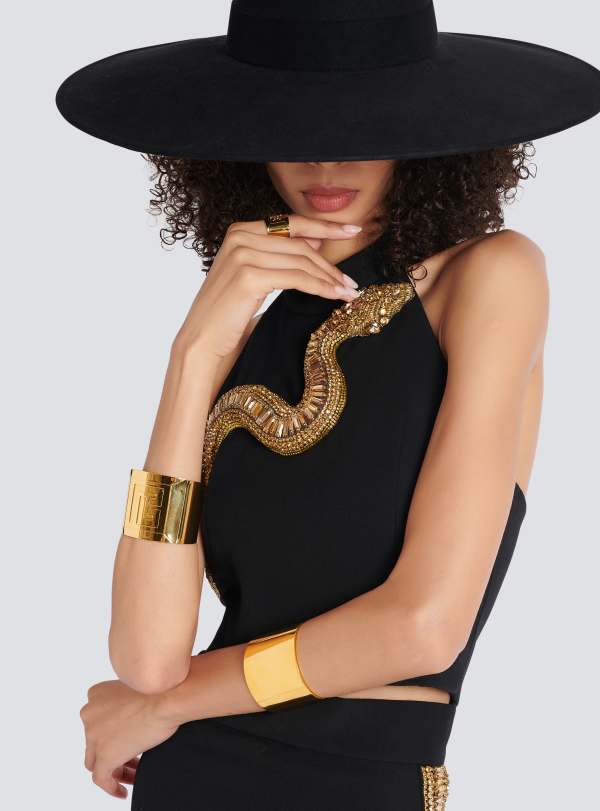 Balmain Paris Bracelet Tubular En Laiton Or - Femme