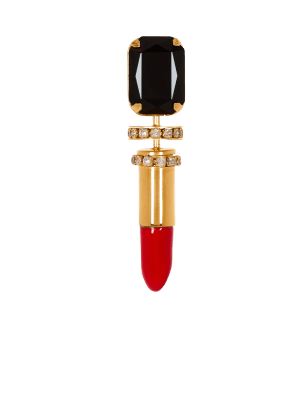 balmain paris Broche Lipstick en laiton or - Femme