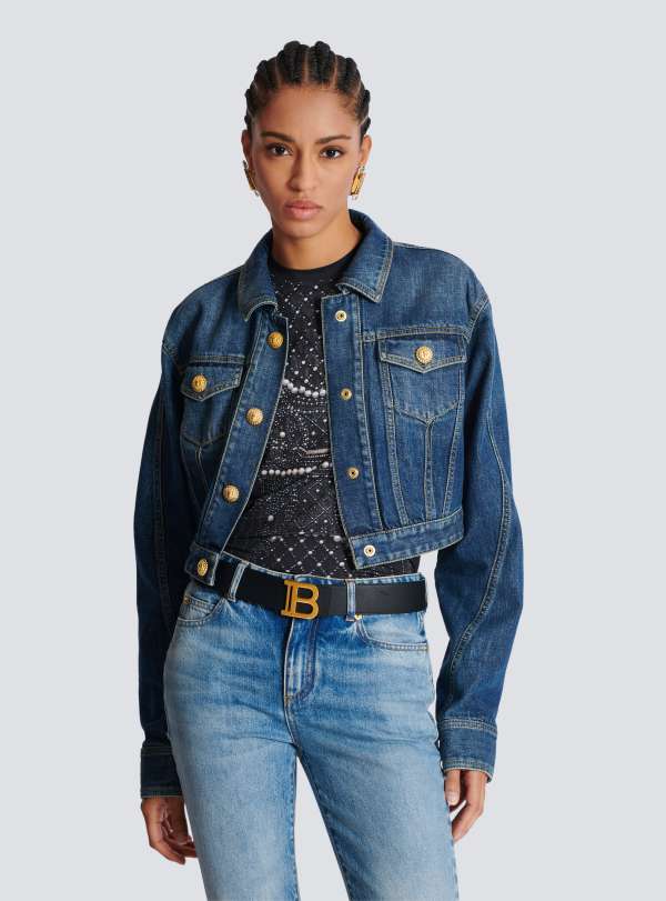 Balmain Paris Ceinture B-Belt En Cuir Noir - Femme