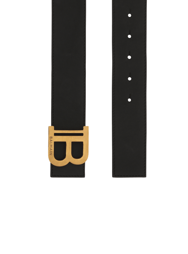 Balmain Paris Ceinture B-Belt En Cuir Noir - Femme