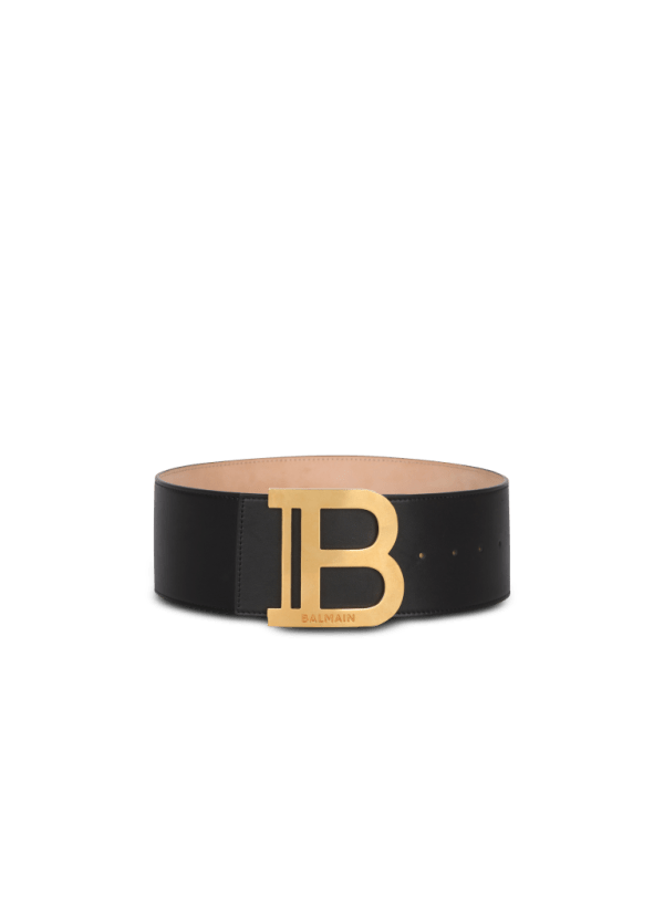 balmain paris Ceinture B-Belt en cuir noir - Femme