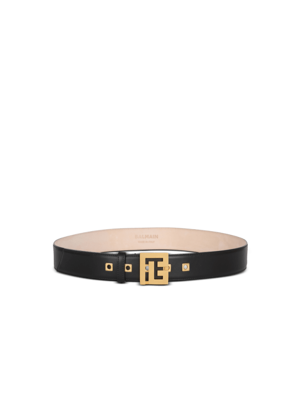 balmain paris Ceinture P-Belt en cuir noir - Femme