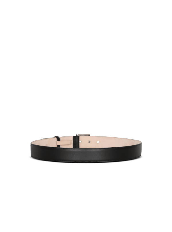 Balmain Paris Ceinture P-Belt En Cuir Noir - Homme