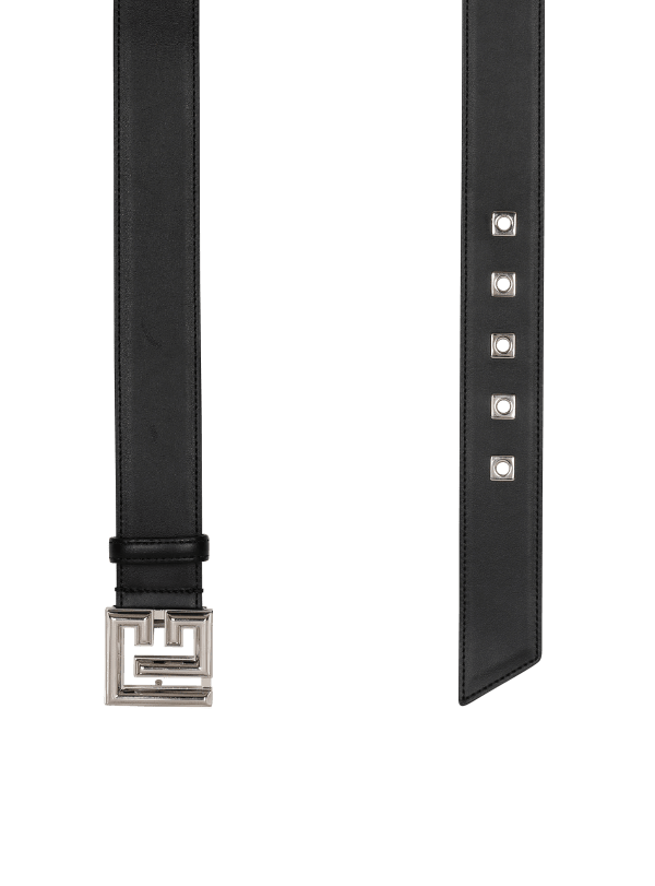 Balmain Paris Ceinture P-Belt En Cuir Noir - Homme