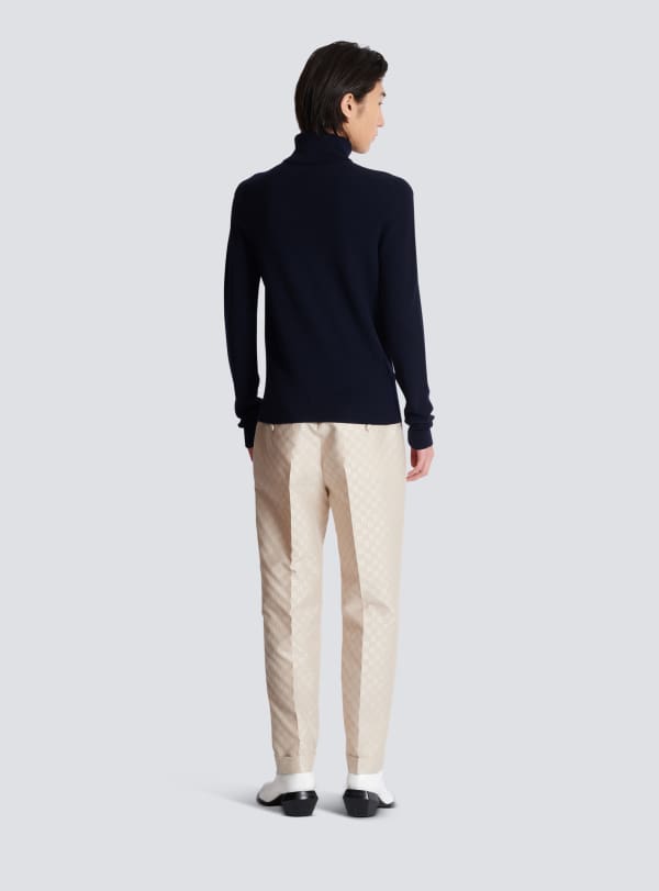 Balmain Paris Col Roulé PB Bleu Marine - Homme