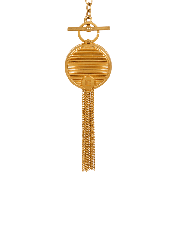 Balmain Paris Collier Poudrier En Laiton Or - Femme