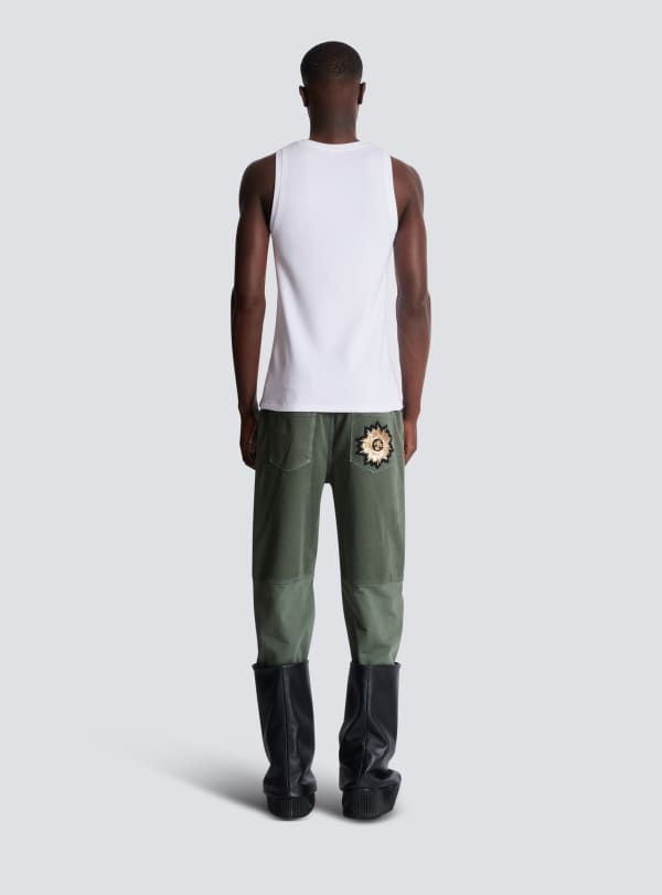 Balmain Paris Débardeur Brodé PB Blanc - Homme