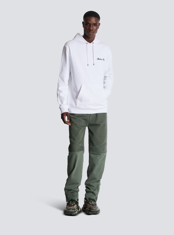 Balmain Paris Hoodie Balmain Signature Blanc - Homme